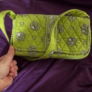 Vera Bradley Lime Green Floral Crossbody Bag
